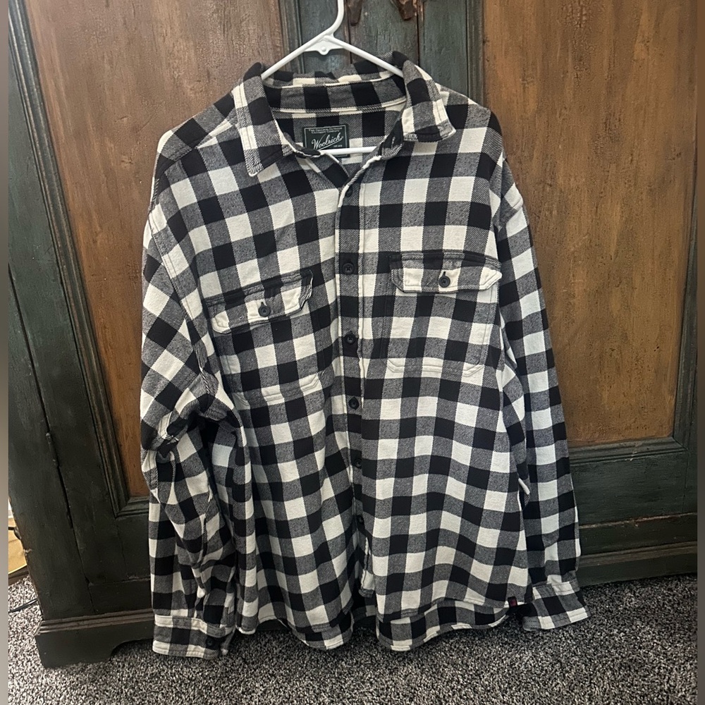 WOOLRICH Black & White Flannel Size XL